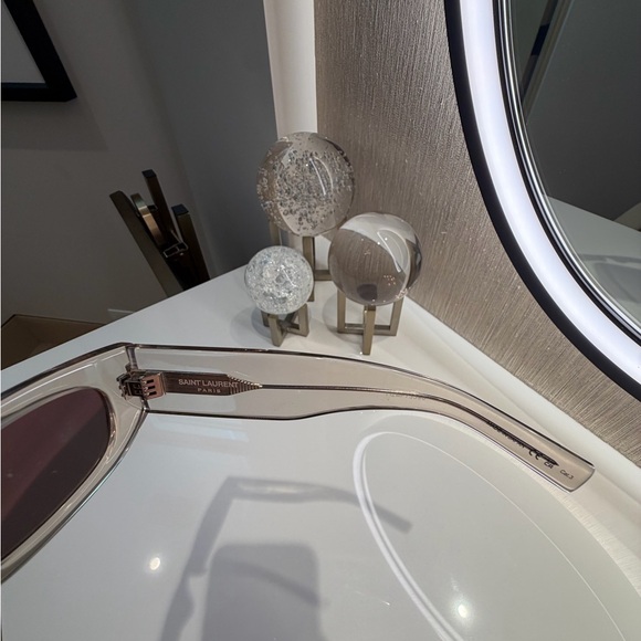 Saint Laurent Black and Cream Glasses - Picture 4 of 7